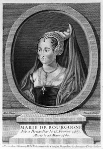 María de Borgoña (1457 - 1482), hija de Carlos el Temerario y esposa de Maximiliano de Austria. Grabado del siglo XIX. de Unknown artist