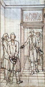 Encuentro de Goethe y Jung Stilling en Estrasburgo. Dibujo del siglo XIX de Unknown artist