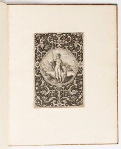 Minerva, placa de una suite de 6 diseños ornamentales con el Juicio de Paris de Unknown artist