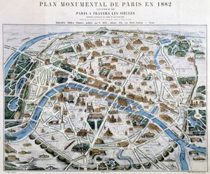 Plano monumental de París en 1882 de Unknown artist