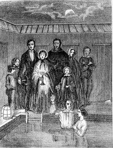 Bautismo mormón. Grabado del siglo XIX. de Unknown artist