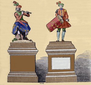 Autómatas músicos: “El flautista traverso” (1737) y el “Tocador de tambor” (1738). Hechos por Jacques de Vaucanson (1709-1782), ingeniero francés de Unknown artist