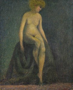 Desnudo con cabello rubio, falsificación al estilo de Georges Seurat