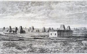 Pozos de petróleo, Bakú, Cáucaso (Nobel) de Unknown artist