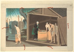 Una de Dieciséis Escenas de la Muerte y Entierro de un Hombre de Unknown artist