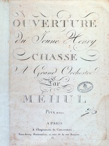 Página de apertura, La Chasse de la ópera Le jeune Henri por Mehul (1797) de Unknown artist