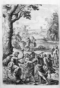 Ovidio - ilustración para el libro 15 - (P. Ovidii Nasonis Metamorphose libri XV con notas de TH. Farnabii.) nota de Thomas Farnaby (Farnabia) (1575-1647) de Unknown artist