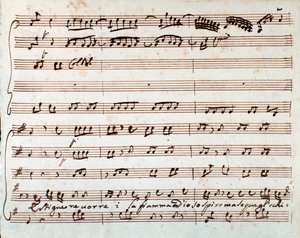 Página de partitura musical de Estinguere vorrei aria en la ópera Griselda de Antonio Vivaldi