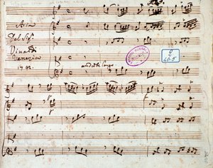 Página de partitura musical de Estinguere vorrei aria en la ópera Griselda de Antonio Vivaldi de Unknown artist
