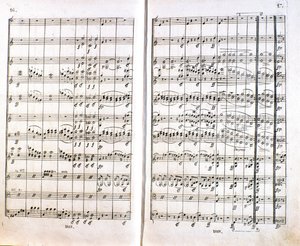 Página de la primera edición alemana de la partitura de la Sinfonía n. 1 en Do mayor del compositor alemán Ludwig van Beethoven de Unknown artist