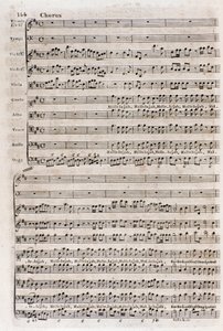 Página de la partitura del coro “Hallelujah” en 