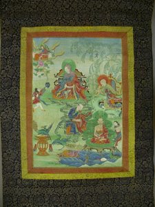 Estandarte pintado (thangka) de un conjunto de siete en honor de Gayadhara, un pandit sakya de la India de Unknown artist