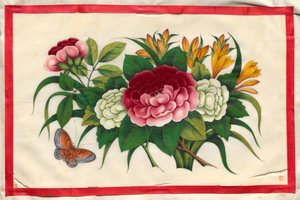 Pintura Diez del Libro Ilustrado de Flores y Mariposas de Unknown artist
