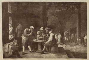[Pintura de hombres reunidos a la mesa] de Unknown artist