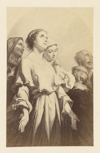 [Pintura de una mujer con las palmas hacia arriba]