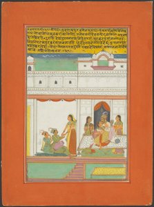 Panchama Ragini, página de un conjunto de Ragamala de Jaipur de Unknown artist