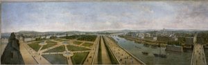 Panorama de París desde el tejado del Pabellón de Flores de las Tullerías, hacia 1833 (óleo sobre lienzo) de Unknown artist