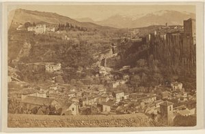 [Vista panorámica que rodea la Alhambra] de Unknown artist