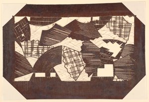 Motivo de abanico de papel de Unknown artist