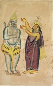 Parvati Placing a Wedding Garland on Shiva (recto) de Unknown artist