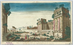 Peep-show, Balbec Pl. 4, Ruinas del Gran Templo de Balbec sobre las cuales los turcos han elevado torres, 60 de Unknown artist