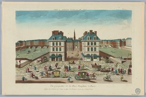 Peep-show, Vista Perspectiva de la Plaza Dauphine en París, No. 71 de Unknown artist