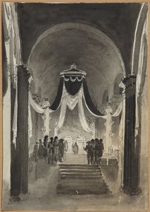 Decoración de la Catedral de Pedro y Pablo para la ceremonia de entierro de Pedro III y Catalina II de Unknown artist