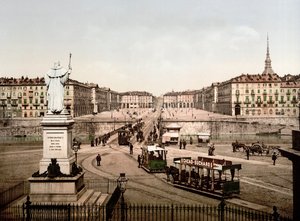 Piazza Vittorio Emanuele en Turín, Italia en 1890 de Unknown artist