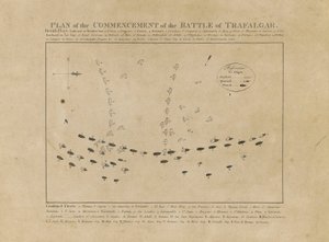 Plano del comienzo de la batalla de Trafalgar de Unknown artist