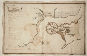 Plano de la ciudad y fortaleza de Gariah, c.1755 (tinta, acuarela) de Unknown artist