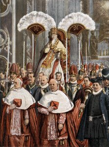 El Papa León XIII (Gioacchino Pecci 1810-1903) en la Basílica de San Pedro en Roma