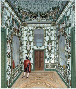 Salón de porcelana del Palacio Real de Madrid. Grabado del siglo XVIII. París, Artes Decorativas de Unknown artist