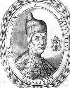 Retrato de Paoluccio Anafesto (697-717). Primer Dux de Venecia. de Unknown artist