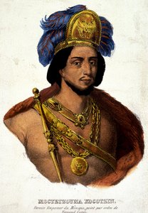 Retrato en busto de Moctezuma (o Montezuma), último emperador de México - il. siglo XIX d.C. doc. siglo XVI de Unknown artist