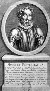 Retrato en medallón de Luis de Camoens (1524-1580) - grabado de Unknown artist
