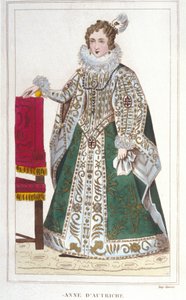 Retrato de Ana de Austria (1601-1666). Grabado de 1830 de Unknown artist