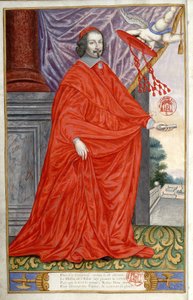 Retrato del Cardenal Jules Mazarin (Giulio Raimondo Mazzarino o Mazarino) (1602-1661). Retrato pintado en vitela en Jean Puget de La Serre, Panegírico de los hombres ilustres de nuestro tiempo. 1655