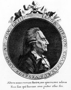 Retrato de Casanova (1725 - 1798) - retrato en frontispicio, en "Historia de mi escape de las prisiones de la República de Venecia", escrito en Dux en Bohemia de Unknown artist