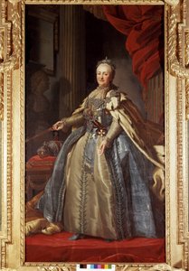 Retrato de Catalina II (1729-1796), Emperatriz de Rusia, conservado en el Palacio Drottningholm en Estocolmo. de Unknown artist