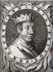 Retrato de Chilperico II (v. 670-721), rey de Neustria (grabado del siglo XVIII) de Unknown artist