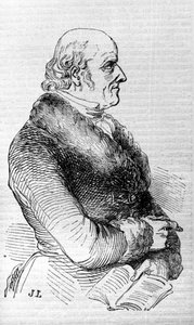 Retrato de Christian Hahnemann (1755 - 1843), médico fundador de la homeopatía. Grabado del siglo XIX.