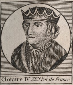 Retrato de Clotario IV (ca. 685-719), Rey de los Francos de Austrasia de 717 a 719 - grabado de “Instruction sur l