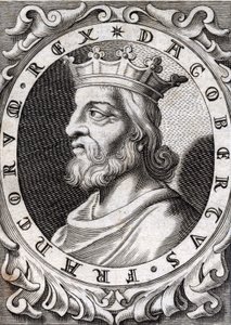 Retrato de Dagoberto I (? - 639), rey de los francos, dinastía de los merovingios (grabado del siglo XVIII) de Unknown artist
