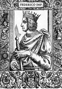 Retrato de Federico II (1194-1250), emperador alemán. de Unknown artist