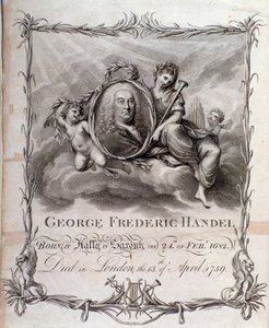 Retrato de Georg Friedrich Handel (grabado) de Unknown artist