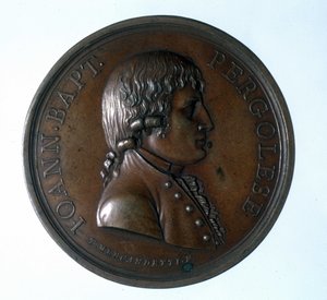 Retrato de Giovanni Battista Pergolesi (Jean Baptiste Pergolese, Jean-Baptiste) (1710 - 1736). Medallón de bronce. Museo della Scala. Milán de Unknown artist