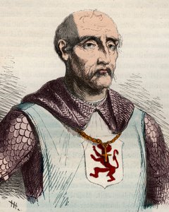 Retrato de Gui o Guy de Dampierre (1226-1305) Conde de Flandes y Conde de Namur - Grabado de 1868 en “Historia de Bélgica desde tiempos primitivos hasta el final del reinado de Leopoldo I” por Theodore Juste (1818-1888). Colección privada. de Unknown artist