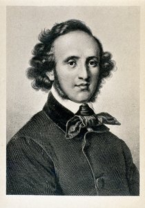 Retrato de Jakob Ludwig Felix Mendelssohn Bartholdy (1809-1847), director y compositor alemán. Litografía del siglo XIX Biblioteca del Conservatorio Giuseppe Verdi, Milán