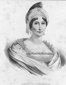 Retrato de Laetitia Bonaparte (Letizia Maria Ramolino) (1750-1836), madre de Napoleón I. Grabado del siglo XIX.