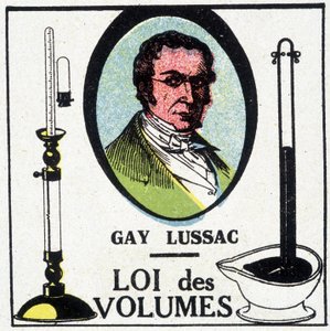 Retrato de Louis-Joseph Gay-Lussac (Louis Joseph Gay Lussac) (1778-1818), físico y químico francés, representado con la ley de volúmenes de Unknown artist